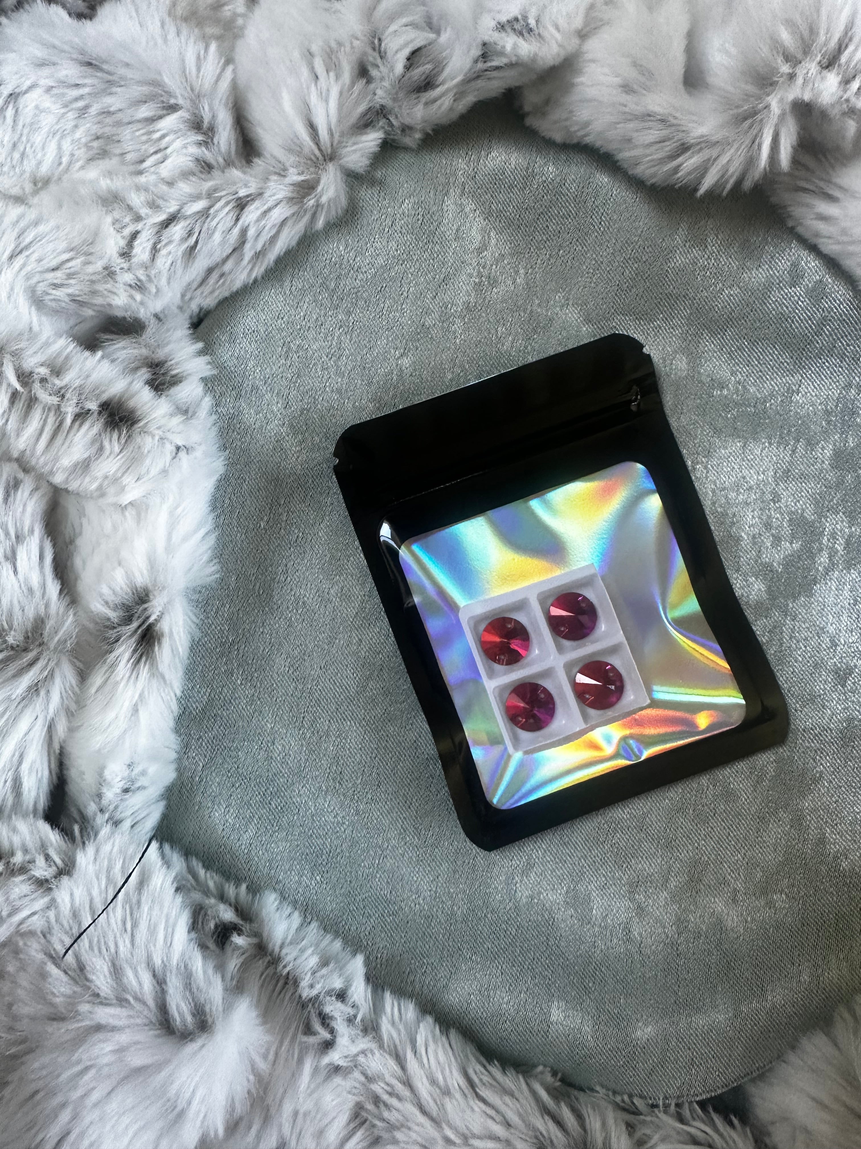 S 4pk Pink/Fire K9 Crystal Rivoli