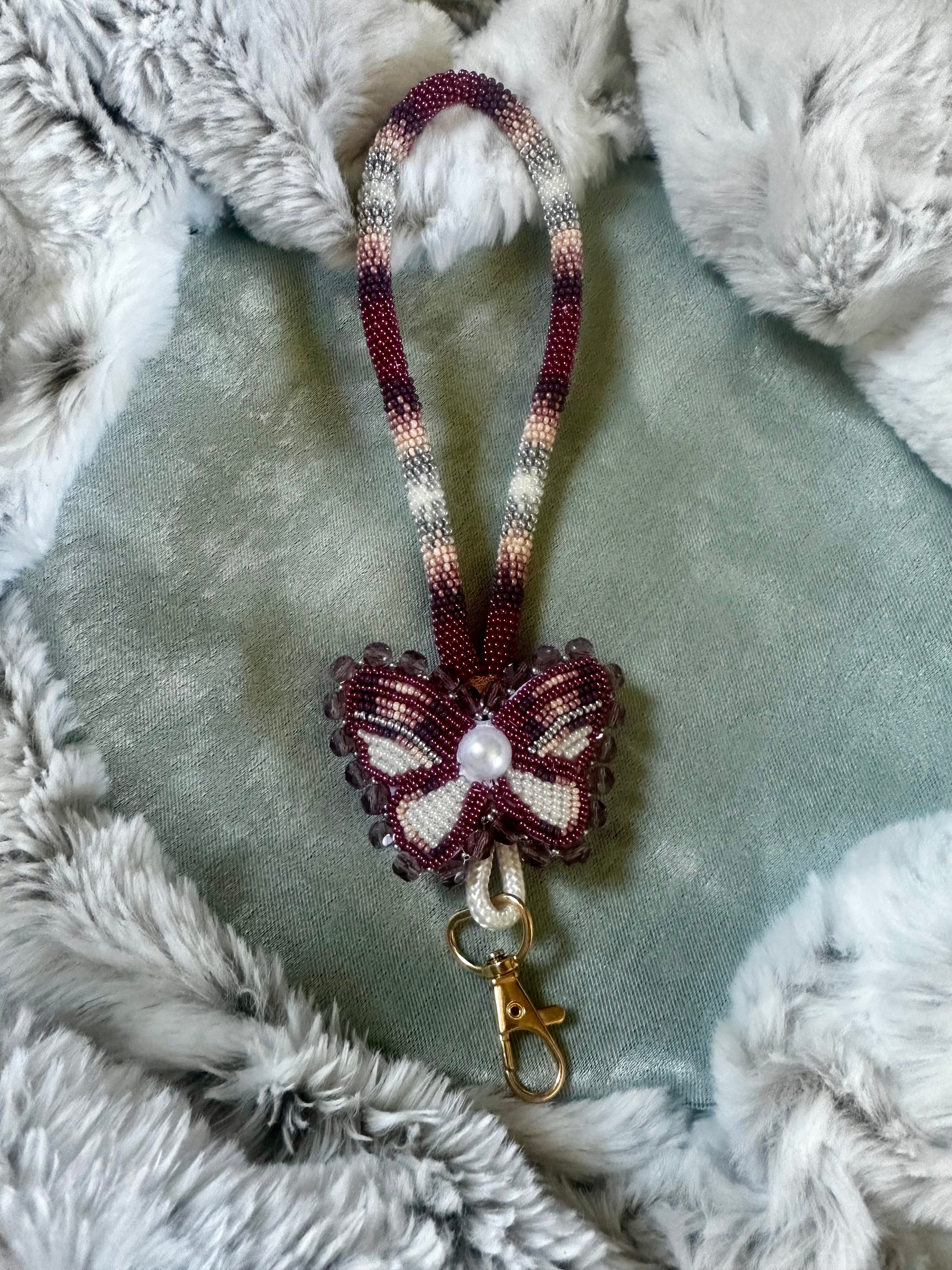 Orchid Echo Beaded-Wrapped Ombre Wristlet