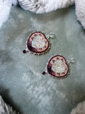 Orchid Echo Bear Paw heart Earrings