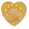 Yellow Bear Paw Heart Cabochons Set