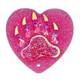 Hot Pink Bear Paw Heart Cabochons Set