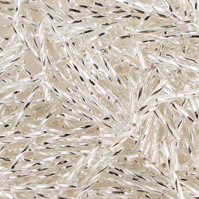 Silverlined Crystal 30mm Twisted Bugles