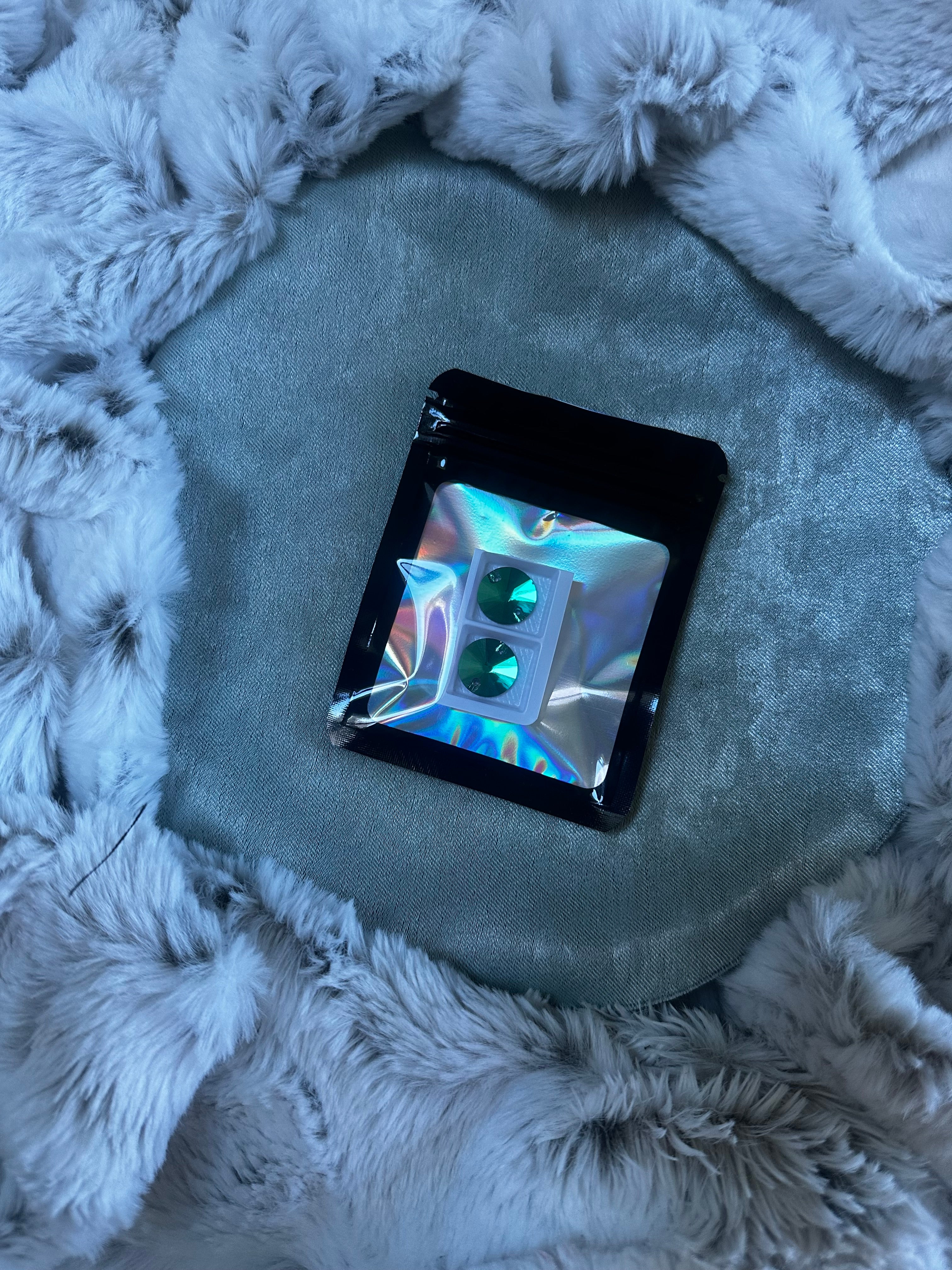L Set Green/Purple K9 Crystal Rivoli