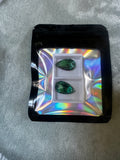 M Set Green/Purple K9 Crystal Teardrop
