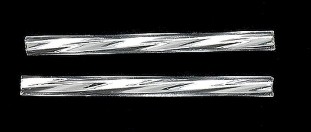 Silverlined Crystal 30mm Twisted Bugles
