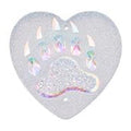 Crystal White Bear Paw Heart Cabochons Set