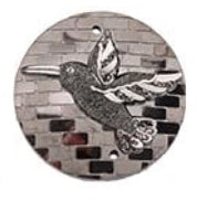 Gun Metal Hummingbird Cabochons Set