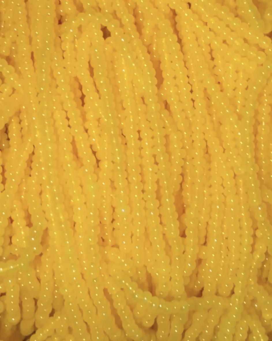 Silk Opal Bright Yellow Czech Seed Bead 11/0