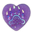 Dark Orchid Bear Paw Heart Cabochons Set