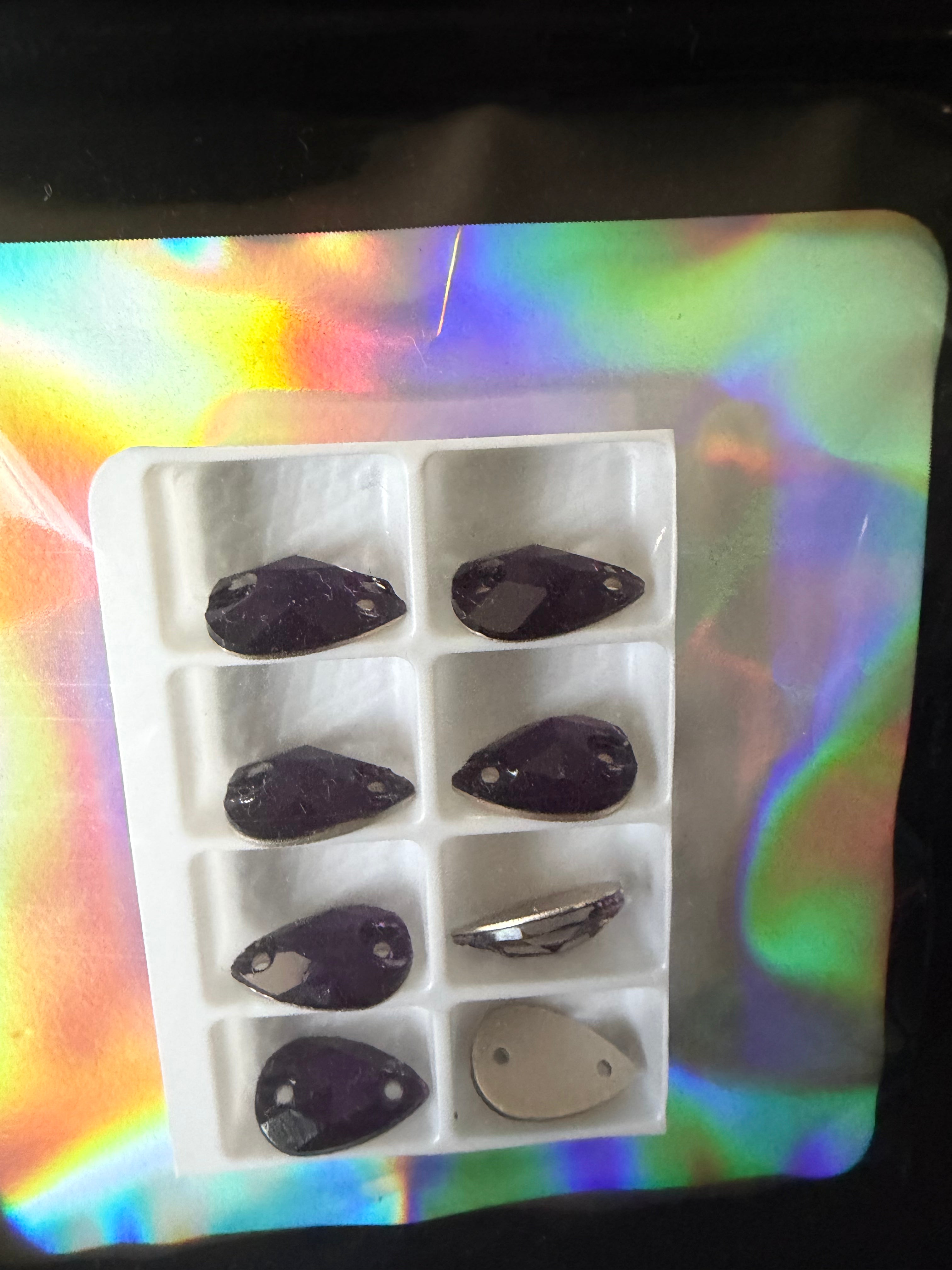 XS 8pk Royal Purple K9 Crystal TearDrop