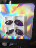 S 4pk Royal Purple K9 Crystal Teardrop