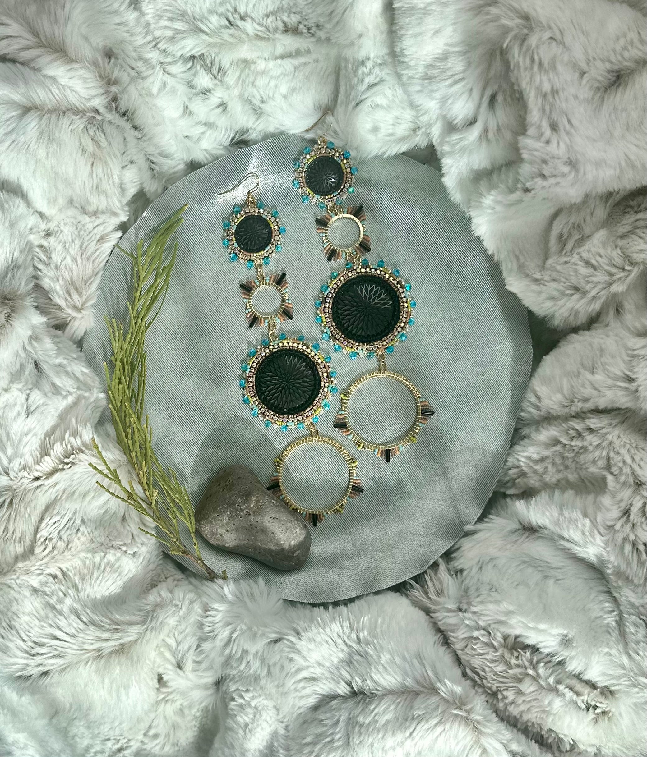 Big Auntie Abalone Peacock Earrings