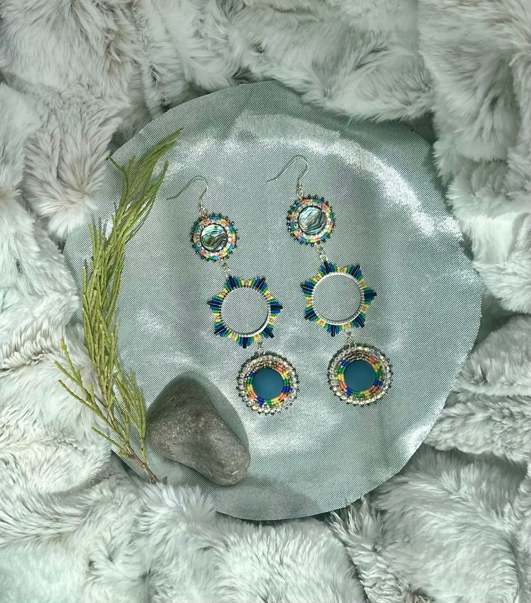 Abalone Star Burst Earrings