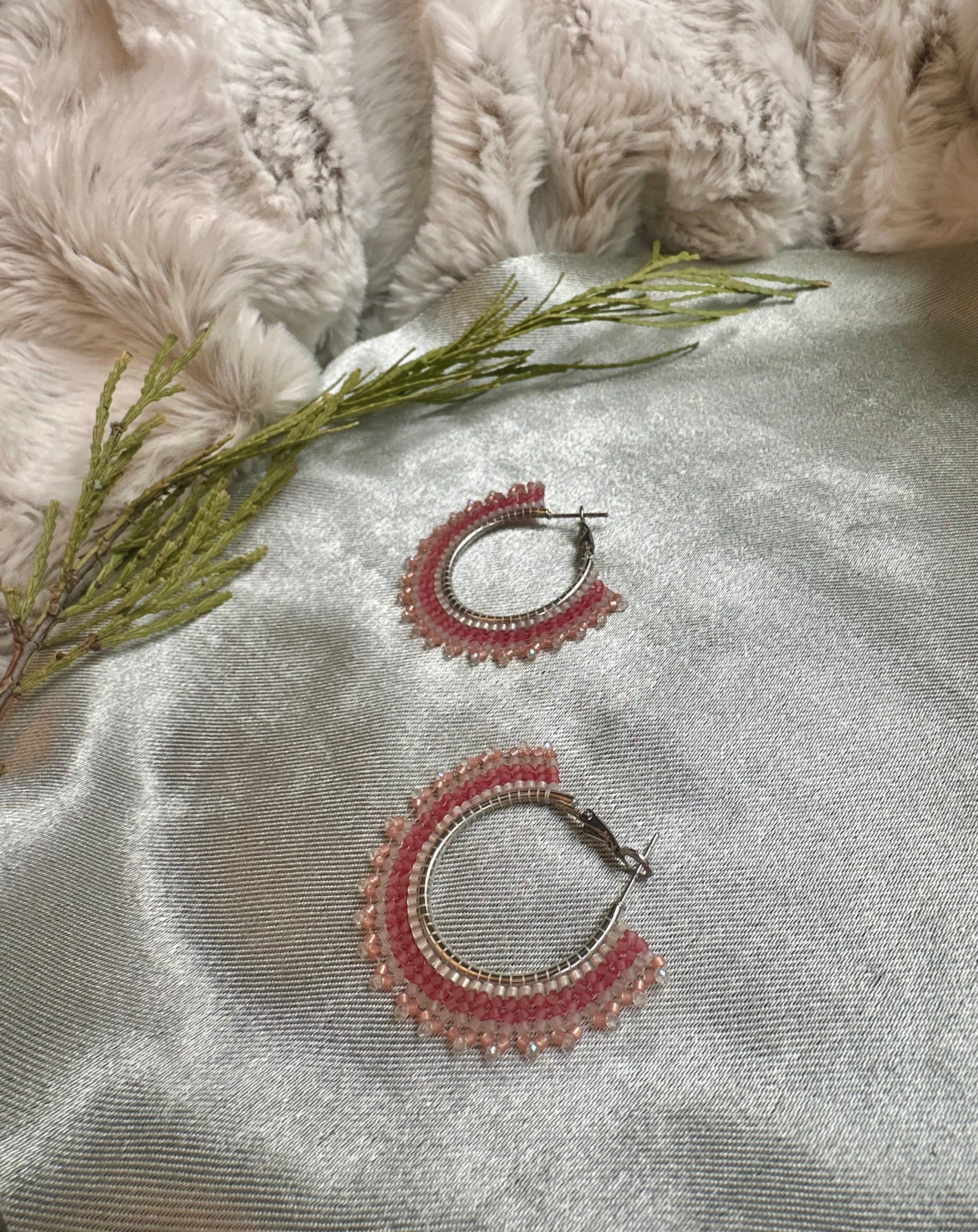 Rush of Pink Silver Hoops