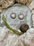 Iridescent Turtle Heart Earrings
