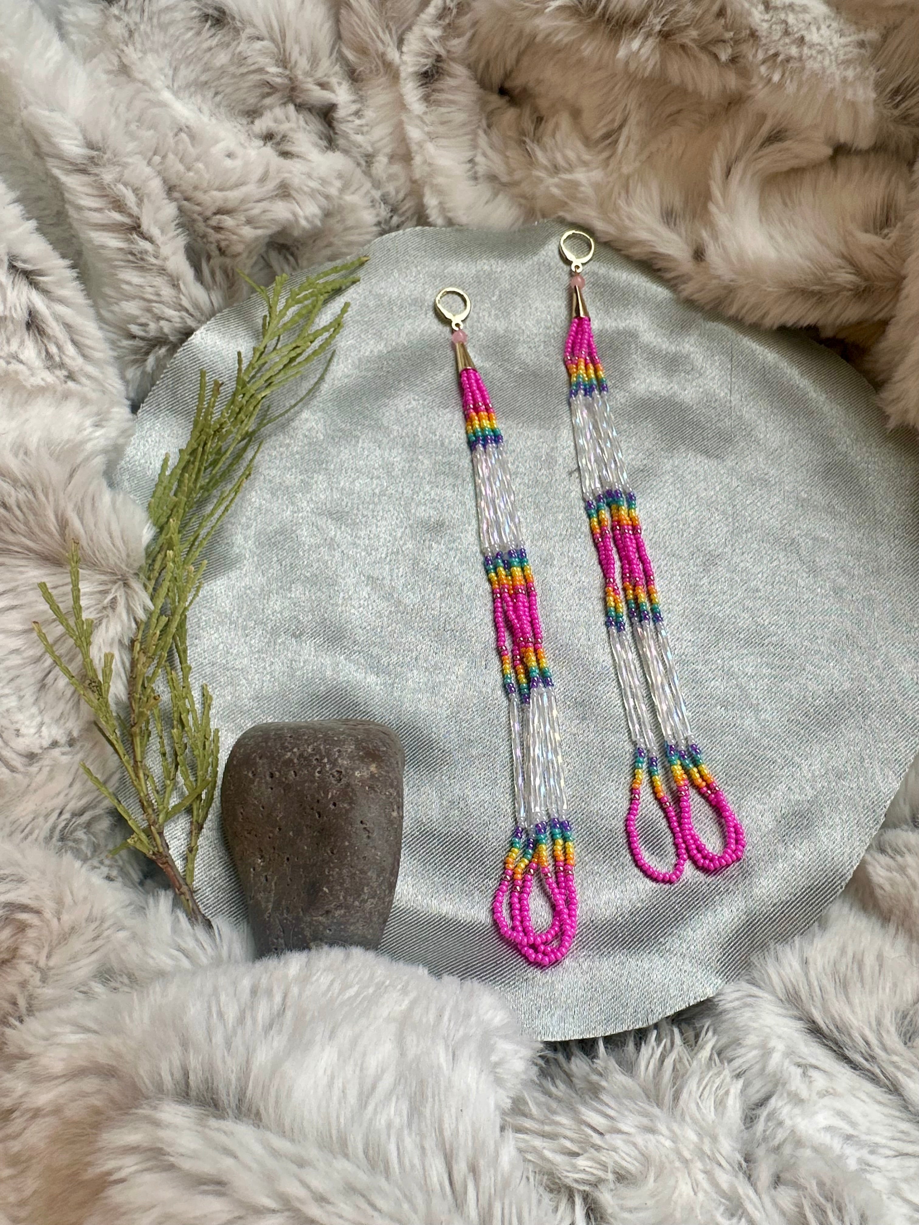 Pink Neon Daydream Duster Earrings