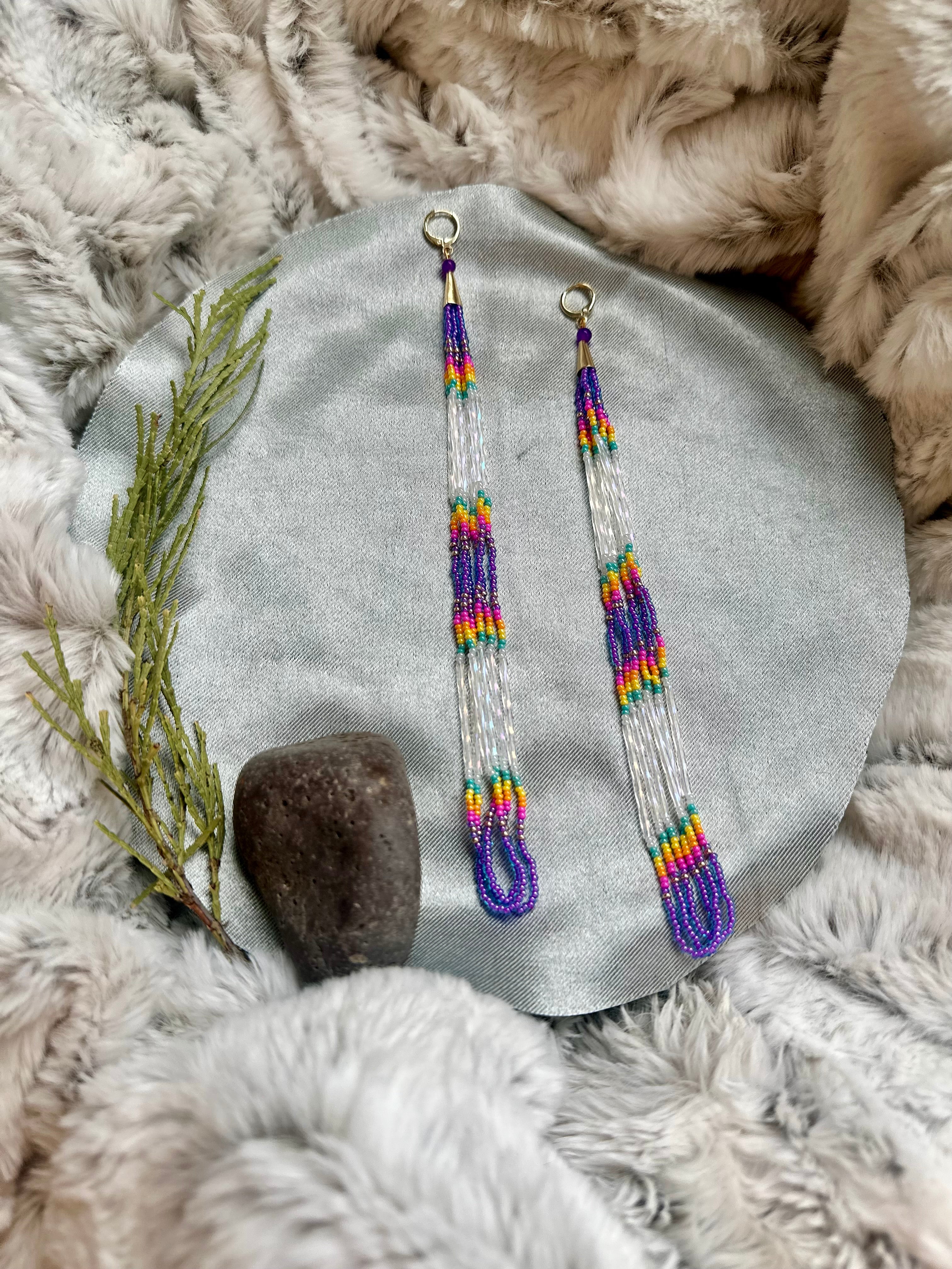 Purple Neon Daydream Duster Earrings