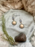 Natural Blue Speckled Granite Earrings